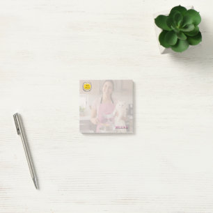 CHECK MEO Weiße Katze mit Kopfhörern – Personalisi Post-it Klebezettel
