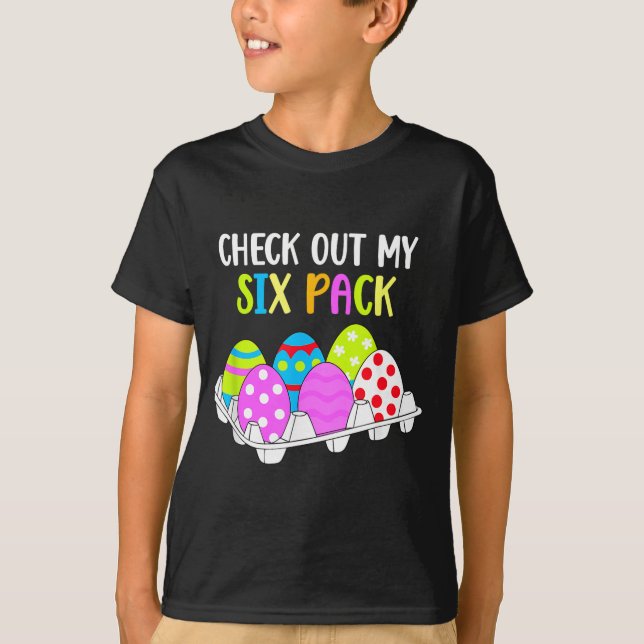 Check Out My Six Pack Funny Easter Egg Abs Workout T-Shirt (Vorderseite)