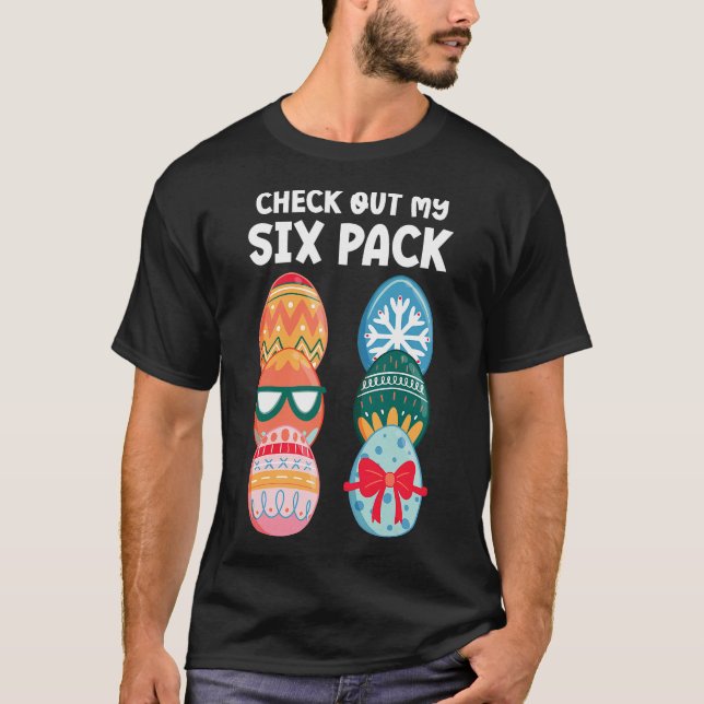 Check Out My Six Pack Funny Easter Egg Abs Workout T-Shirt (Vorderseite)