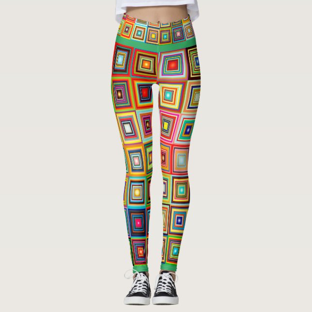Checked Abstrakt Trendy Leggings (Vorderseite)