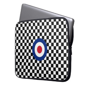 Checked Black Racing Target Mod Laptopschutzhülle