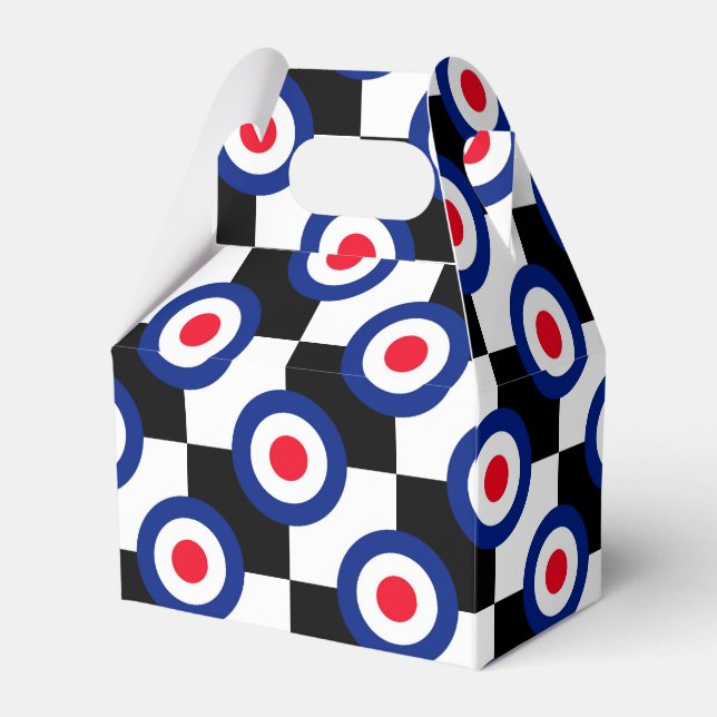 Checked Black Racing Target Mod Party Geschenkschachtel (Vorderseite)