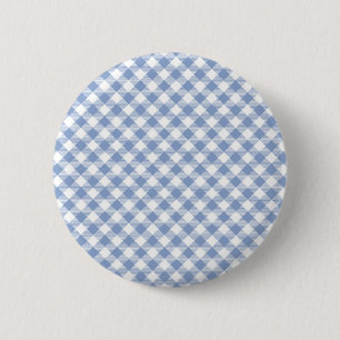 Checked Blue Gingham Classic Button
