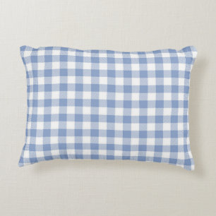 Checked Blue Gingham Classic Dekokissen
