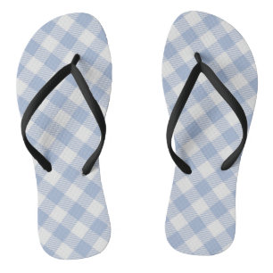 Checked Blue Gingham Classic Flip Flops