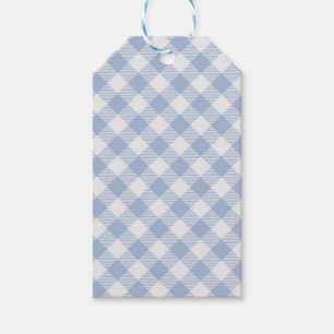 Checked Blue Gingham Classic Geschenkanhänger
