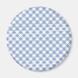 Checked Blue Gingham Classic Magnet