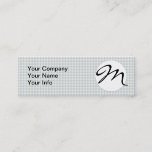 Checked Blue Gingham Classic Mini Visitenkarte