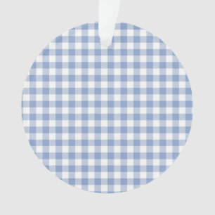 Checked Blue Gingham Classic Ornament