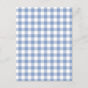 Checked Blue Gingham Classic Postkarte