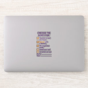 Checked Boxen der Halloween-Checkliste ungewöhnlic Aufkleber