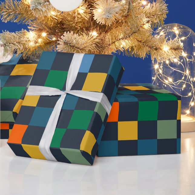 Checked Checked Checked Checked Karo Multi Color D Geschenkpapier (Feiertage)