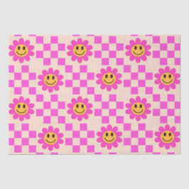 Checked Hot Pink Lächeln Blume mit Quadraten Seidenpapier