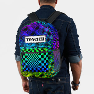 Checked Illusion von Kenneth Yoncich Bedruckter Rucksack