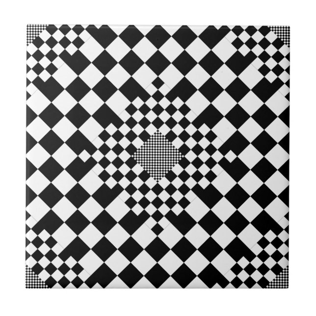 Checked Illusion von Kenneth Yoncich Fliese (Vorderseite)
