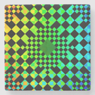 Checked Illusion von Kenneth Yoncich Steinuntersetzer