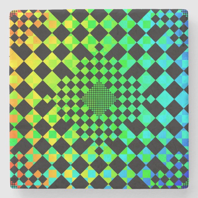 Checked Illusion von Kenneth Yoncich Steinuntersetzer (Vorderseite)