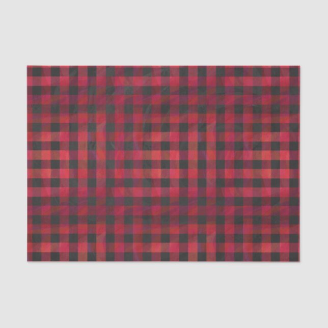 Checked Kariert Red and Black Seidenpapier (Vorderseite)