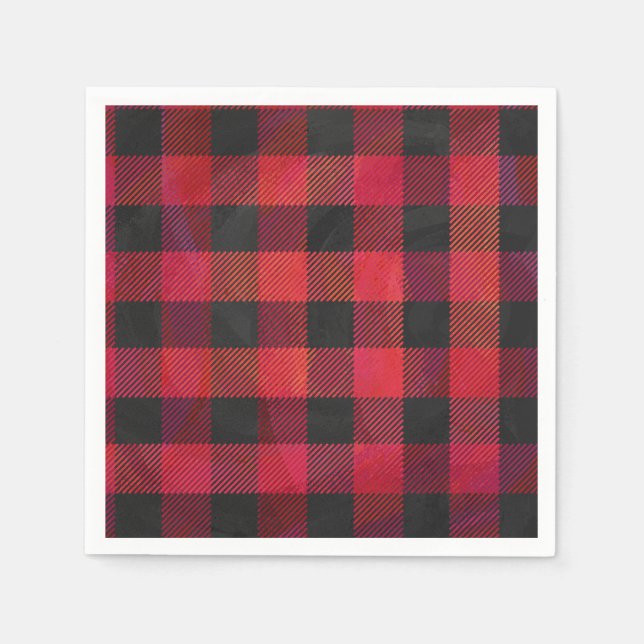 Checked Kariert Red and Black Serviette (Vorderseite)