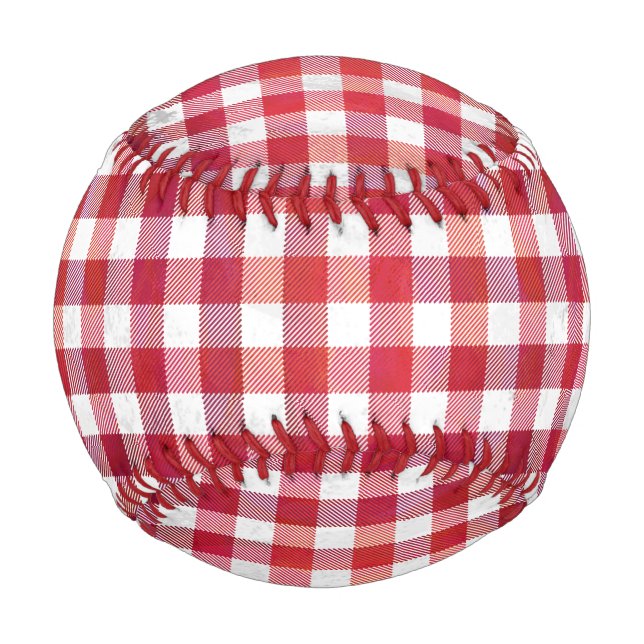 Checked Kariert Red and White Baseball (Vorderseite)