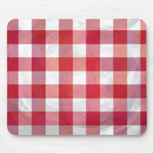 Checked Kariert Red and White Mousepad