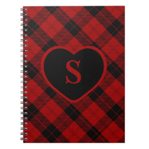 Checked Monogram Christmas Red Buffalo Kariert Notizblock