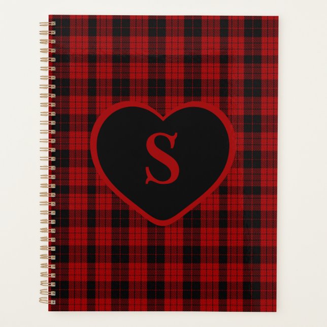 Checked Monogram Christmas Red Buffalo Kariert Planer (Vorderseite)