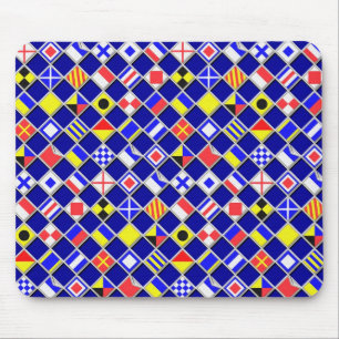 Checked Nautic Signal Flags Mousepad