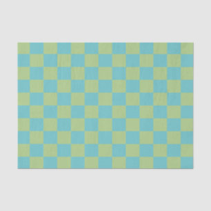 Checked Patterns für Karton in blau und grün Seidenpapier