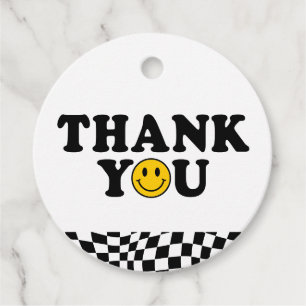 Checked Preppy Smile Geburtstag Danke Geschenkanhänger