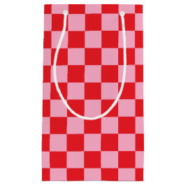Checked Rosa und Rot Kleine Geschenktüte