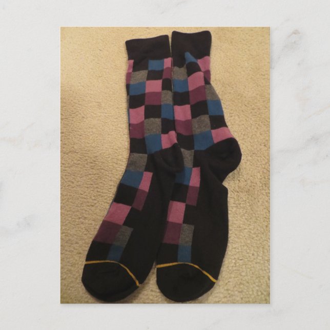 Checked Socks Postkarte (Vorderseite)