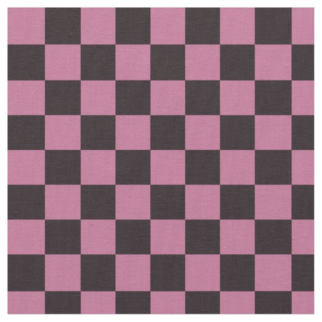 Checked Squares CUSTOM COLOR & Black Square Stoff (Nahaufnahme)