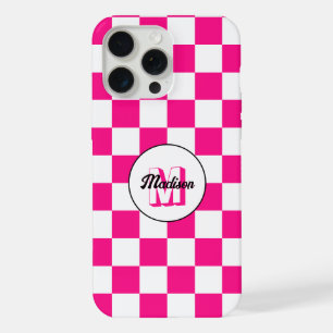 CheckedBox-Quadrate (Hot-Rosa-Retro-Monogramm) iPhone 15 Pro Max Hülle