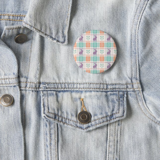 Checker Karierter Ostern Button (Beispiel)