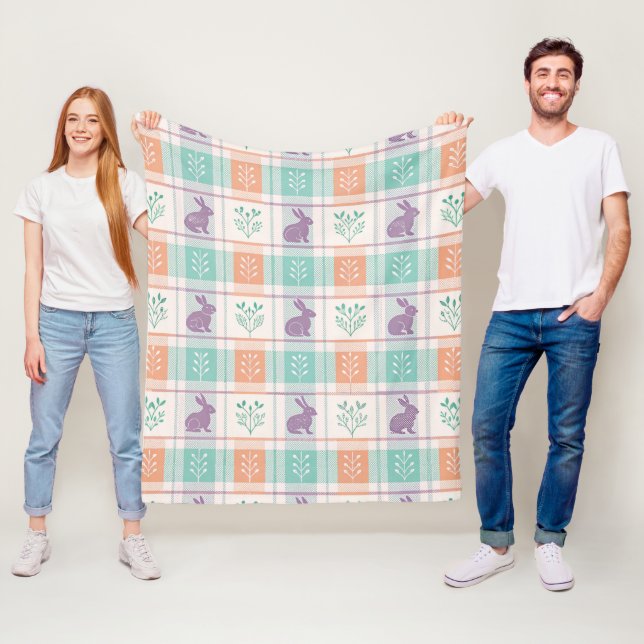 Checker Karierter Ostern Fleecedecke (Beispiel)