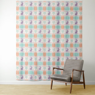 Checker Karierter Ostern Wandteppich