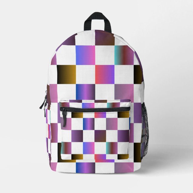 CheckerBoard-Flare-Backpack Bedruckter Rucksack (Vorderseite)