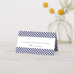 Checkerboard für Navy Blue und White Petite Platzkarte
