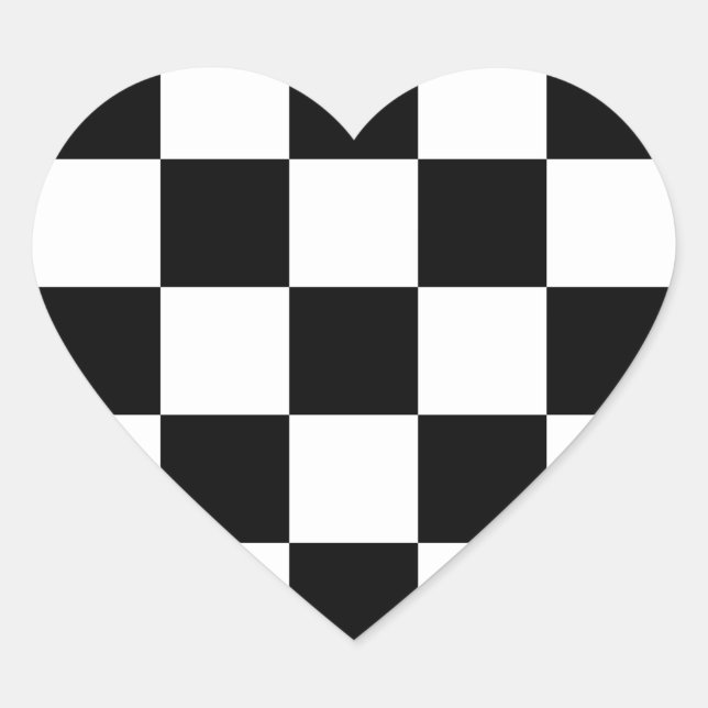 "Checkerboard" - herzförmige Aufkleber (Vorderseite)