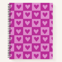 Checkerboard Pink Heart Notebook Notizbuch