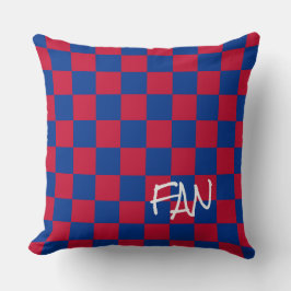 Checkerboard Sports FAN Blue Red Team School Spaß Kissen