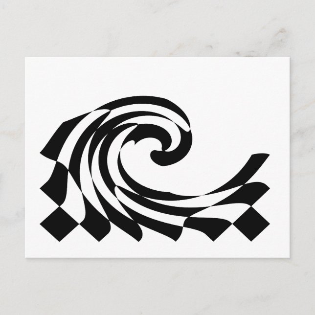 Checkerboard Wave Postcard Postkarte (Vorderseite)