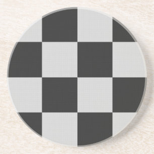 Checkered Black & White Squares or CUSTOM COLOR Getränkeuntersetzer