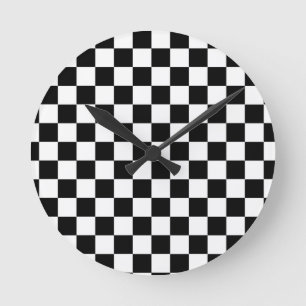 Checkered Board Wall Clocks Runde Wanduhr