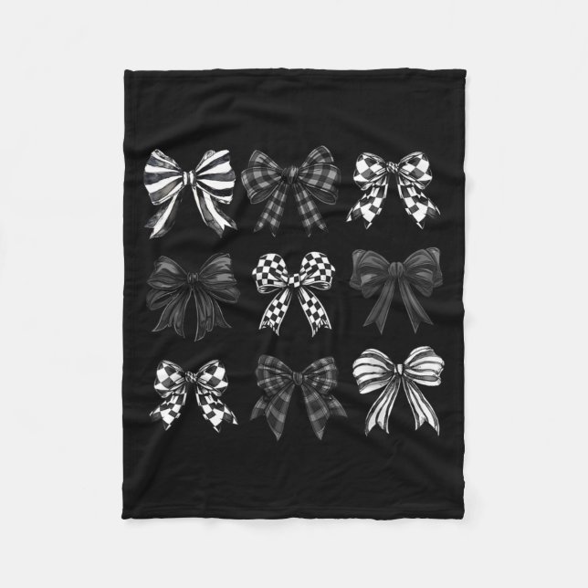 Checkered Bow Coquette Funny Gift Tee Women, Men  Fleecedecke (Vorderseite)