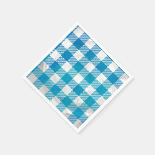 Checkered Büffel-kariertes Blaues und weiß Serviette