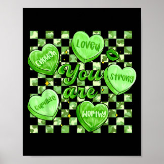 Checkered Camouflage You Are Enough Valentines Day Poster