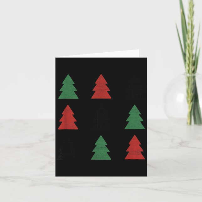 Checkered Christmas Tree Graphic Crewneck Swea Fun Karte (Vorderseite)