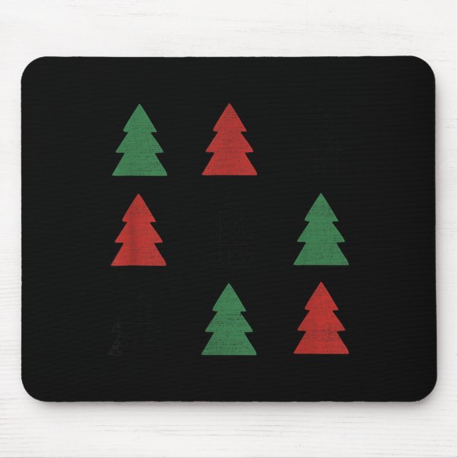 Checkered Christmas Tree Graphic Crewneck Swea Fun Mousepad (Vorne)